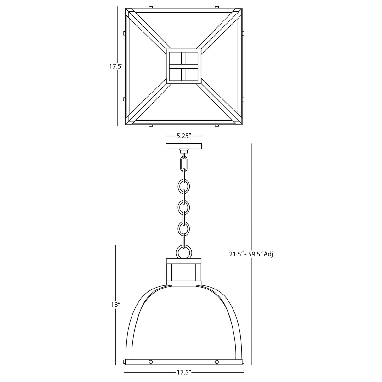 Robert Abbey (1447) 17.5" x 18" RANGER PENDANT