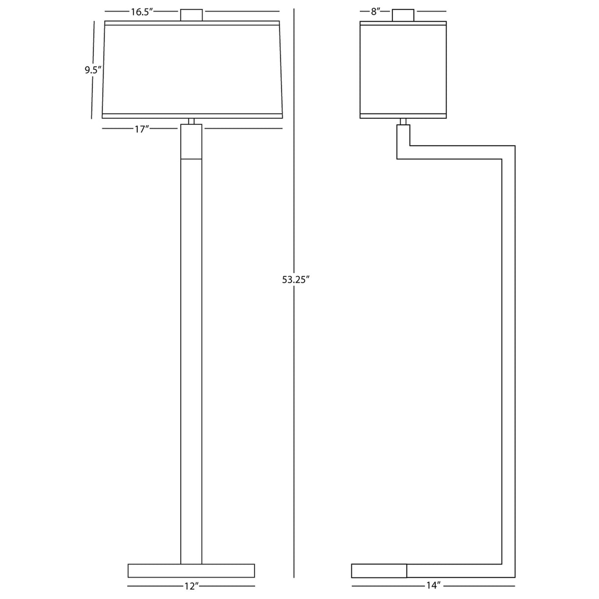 Robert Abbey (148G) 12" x 53.25" DOUGHNUT FLOOR LAMP