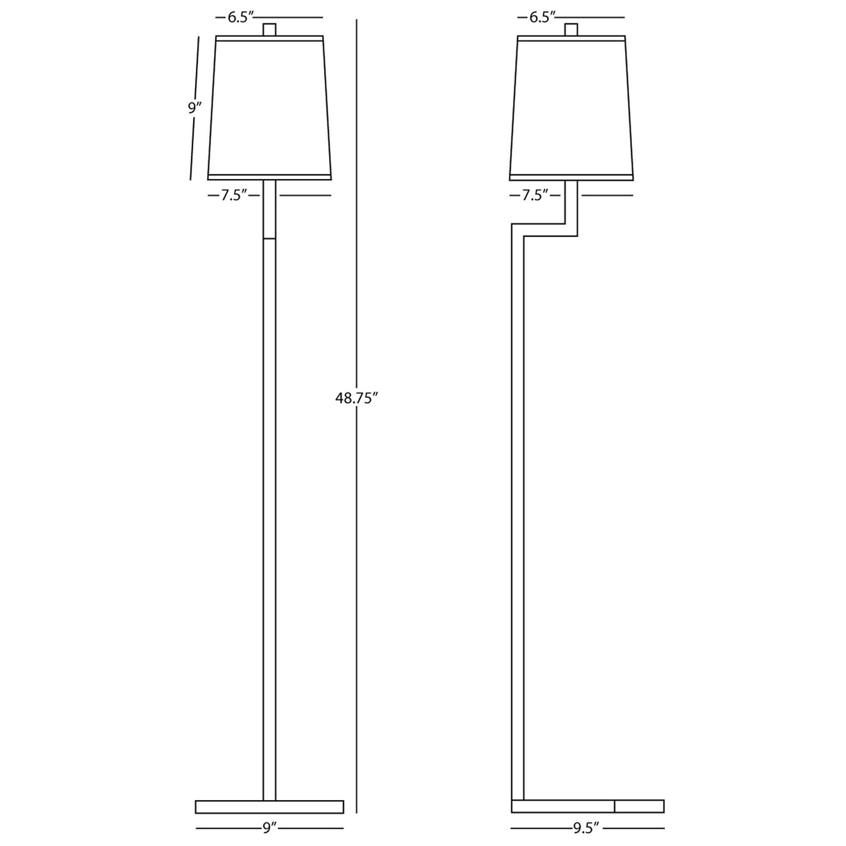 Robert Abbey (149G) 9" x 48.75" DOUGHNUT FLOOR LAMP