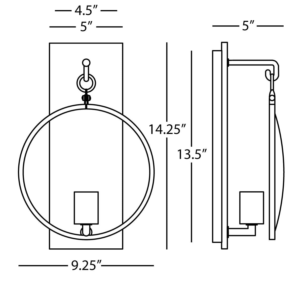 Robert Abbey (1518) 9.13" x 14.25" FINEAS WALL SCONCE