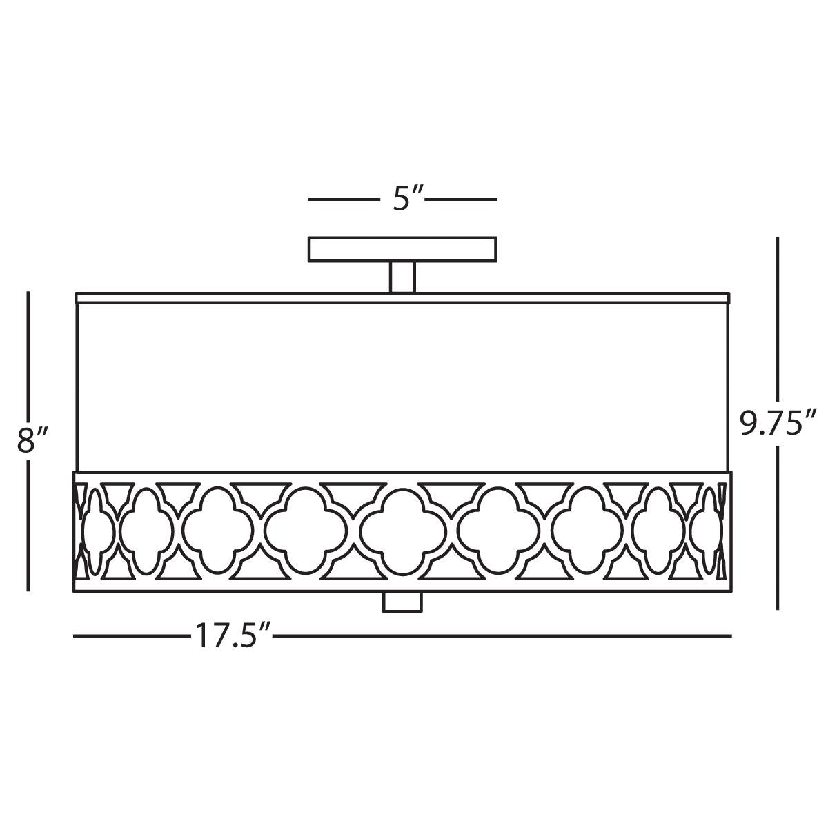 Robert Abbey (1545) 17.63" x 9.75" ADDISON FLUSHMOUNT