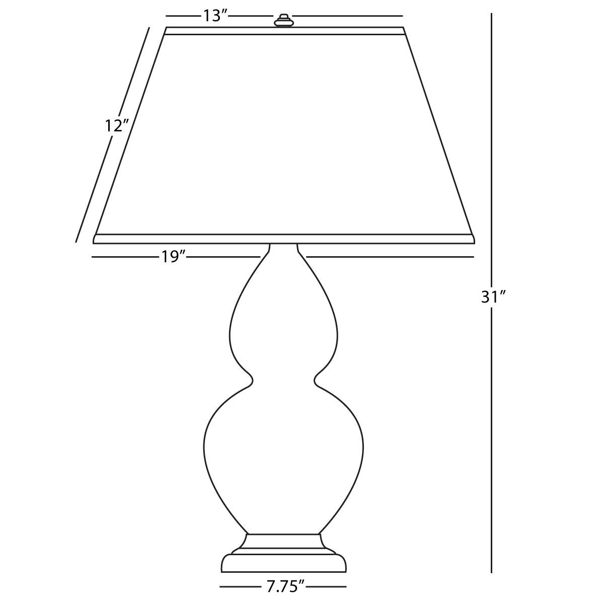 Robert Abbey (1751L) 9.5" x 31" DOUBLE GOURD TABLE LAMP