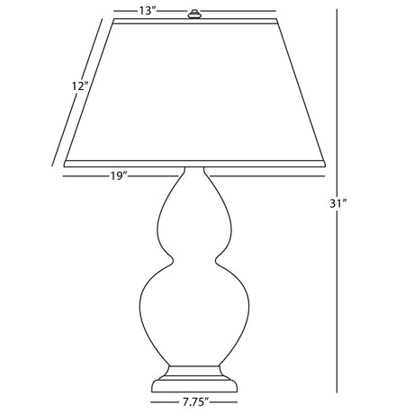 Robert Abbey (1751L) 9.5" x 31" DOUBLE GOURD TABLE LAMP