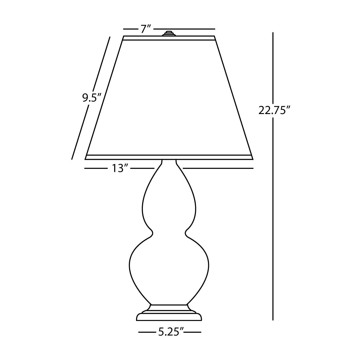 Robert Abbey (1774F) 6" x 22.75" SMALL DOUBLE GOURD ACCENT LAMP