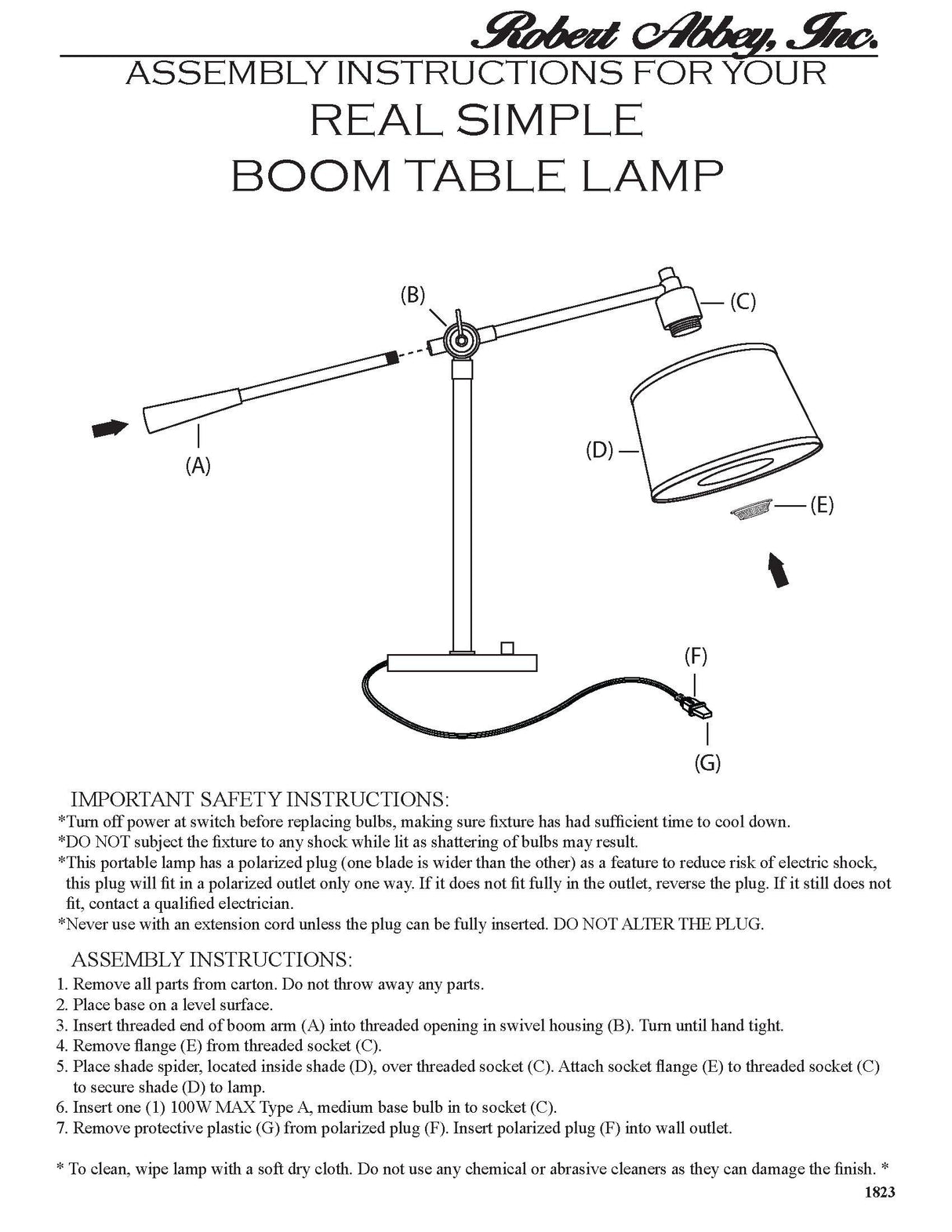 Robert Abbey (1803) 7.13" x 15.75" REAL SIMPLE TABLE LAMP