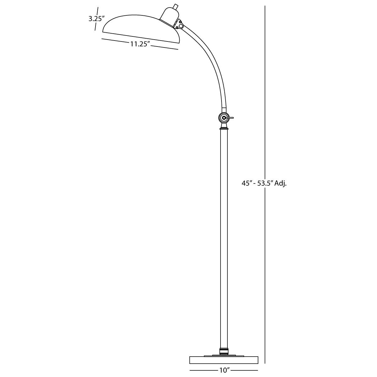 Robert Abbey (1847) 11.25" x 40.38" BRUNO FLOOR LAMP