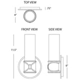 Robert Abbey (1978) 6" x 11.5" CHASE WALL SCONCE