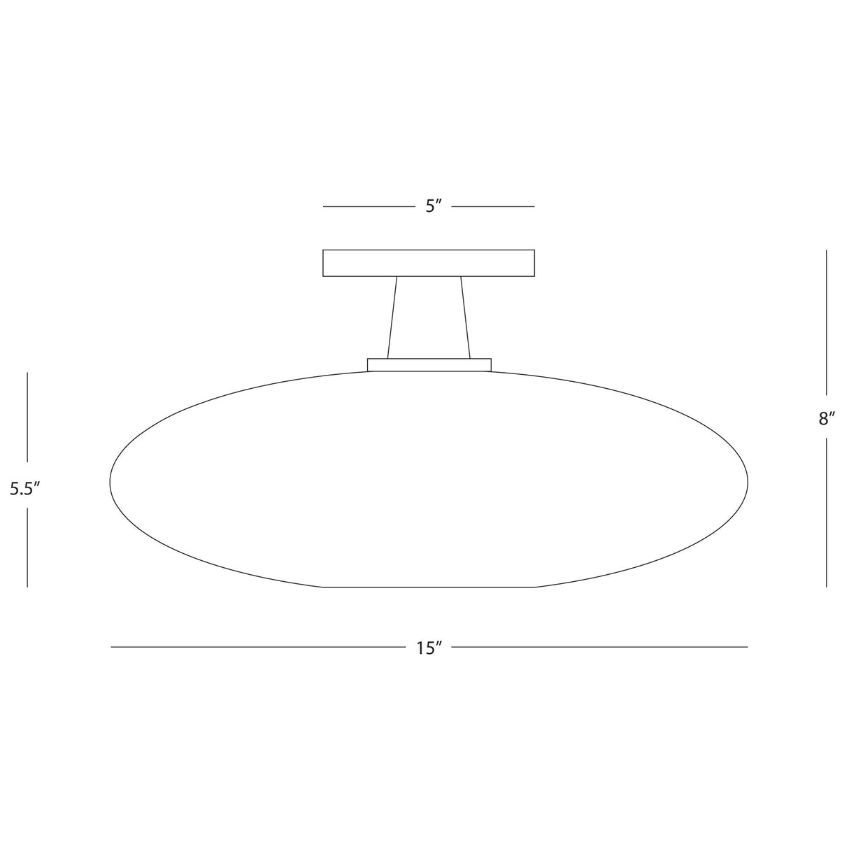 Robert Abbey (2039) 15" x 7.88" RICO ESPINET OVO FLUSHMOUNT