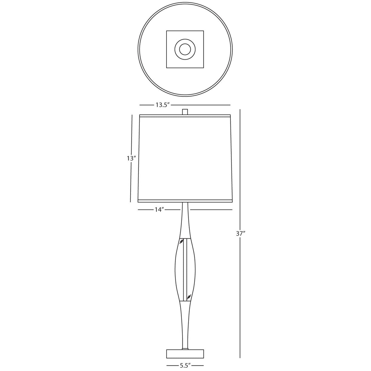 Robert Abbey (207) 5.5" x 37" JUNO TABLE LAMP