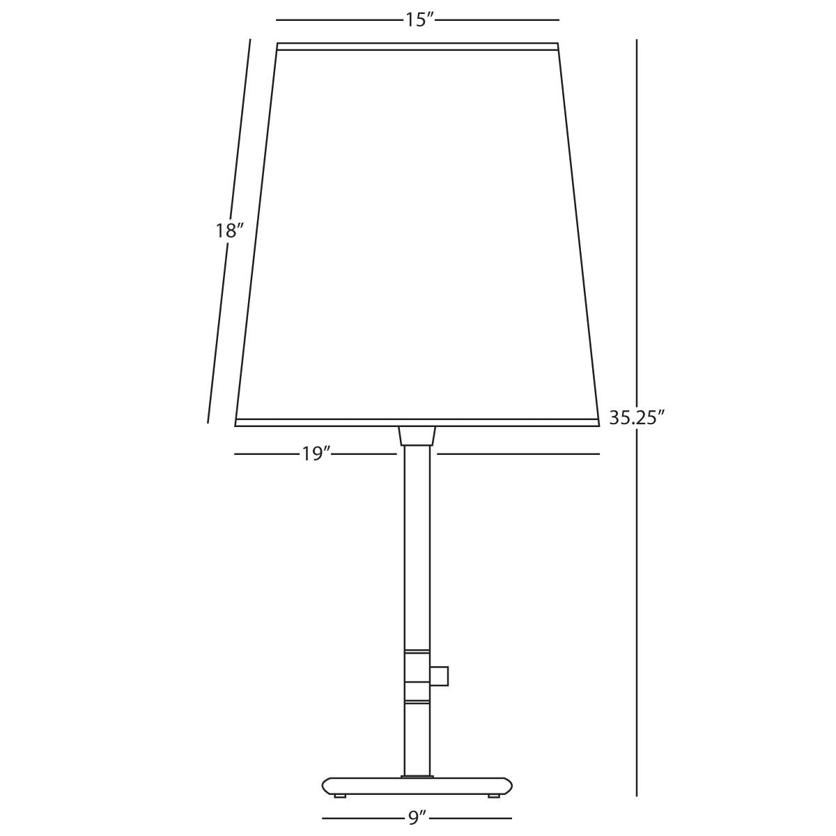 Robert Abbey (2075W) 9" x 35.25" RICO ESPINET BUSTER TABLE LAMP
