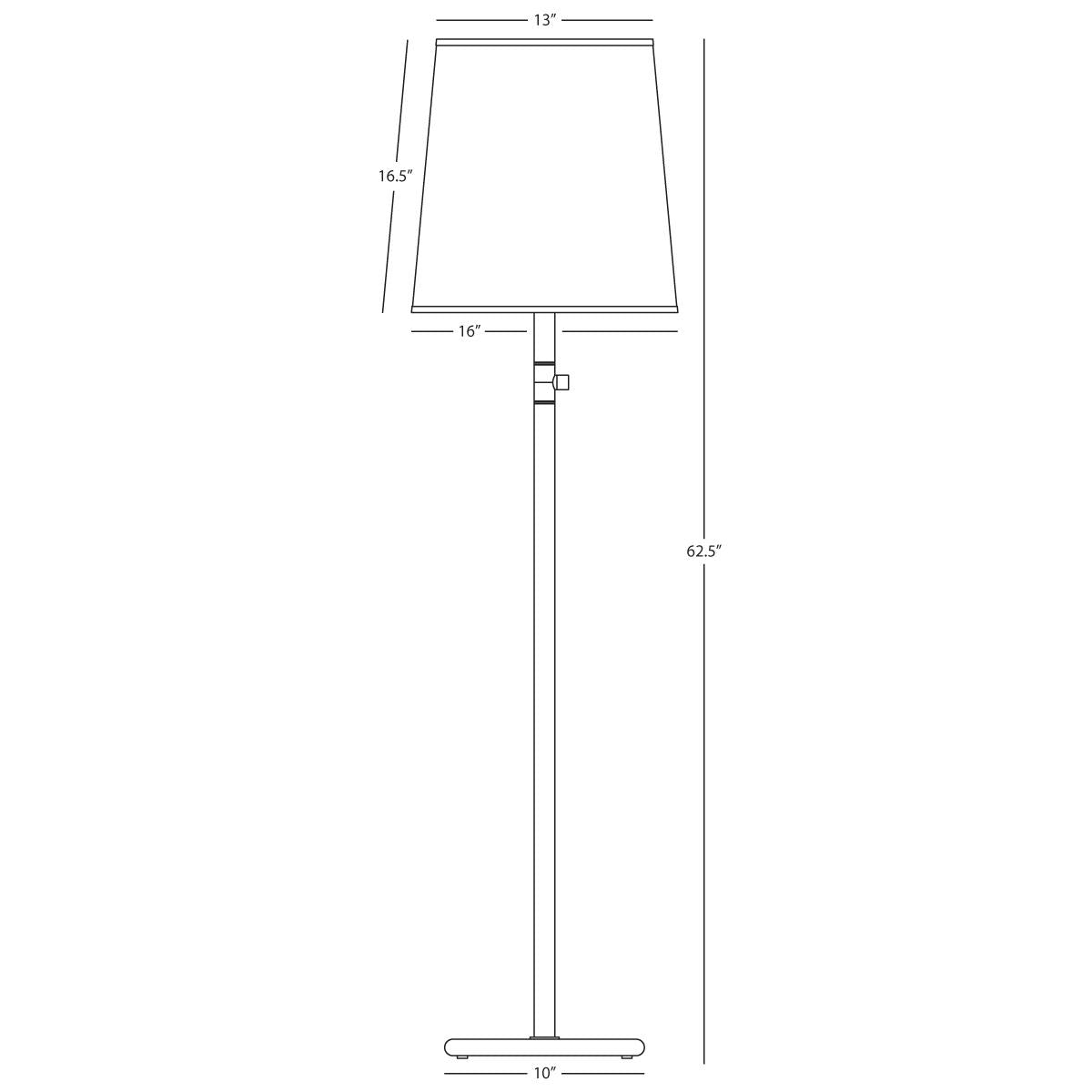 Robert Abbey (2080W) 10" x 62.5" RICO ESPINET BUSTER CHICA FLOOR LAMP