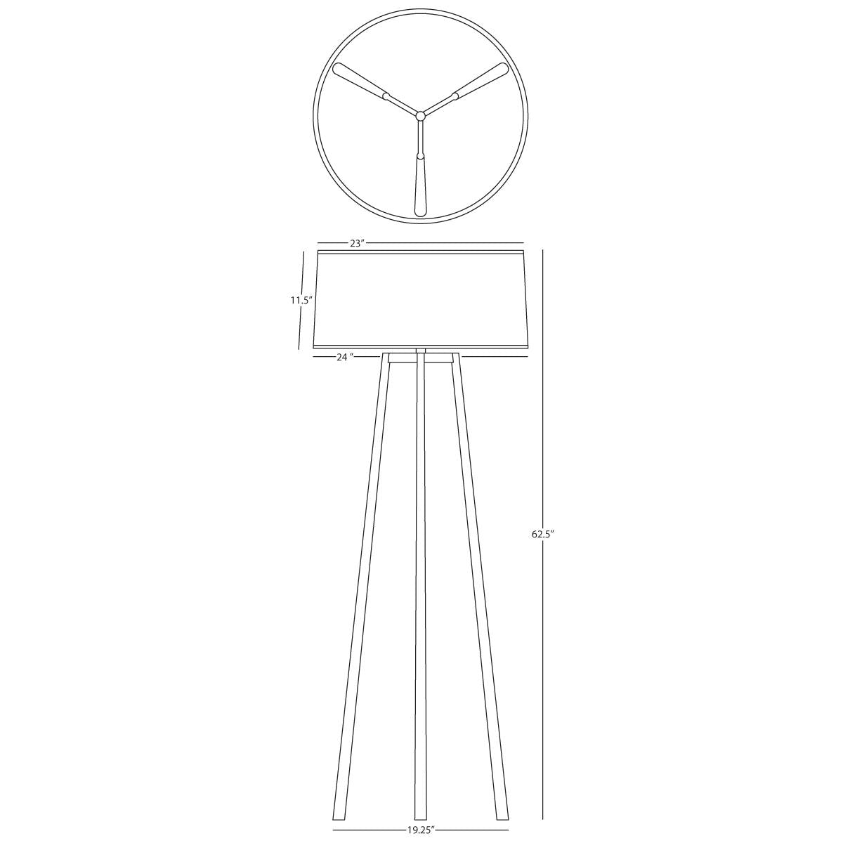 Robert Abbey (2171) 24" x 62.5" RICO ESPINET SHINTO FLOOR LAMP