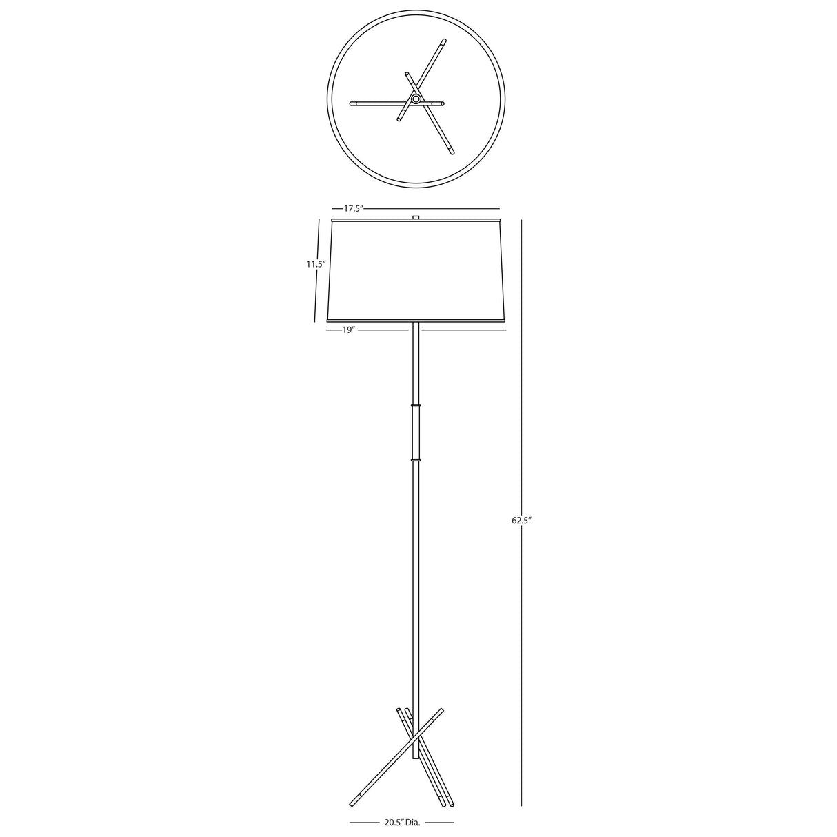 Robert Abbey (218) 20.5" x 62.5" THATCHER FLOOR LAMP