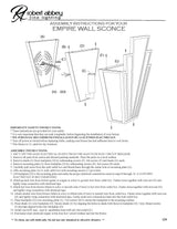 Robert Abbey (228) 7" x 11" EMPIRE WALL SCONCE
