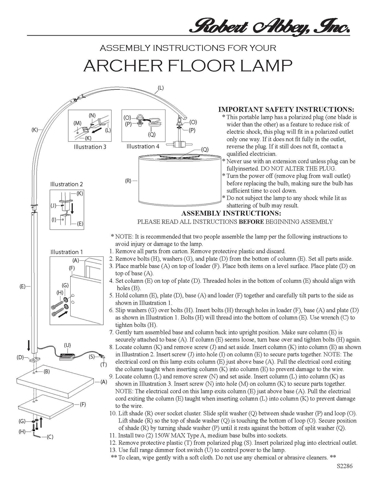 Robert Abbey (2287) 10" x 66.38" ARCHER FLOOR LAMP