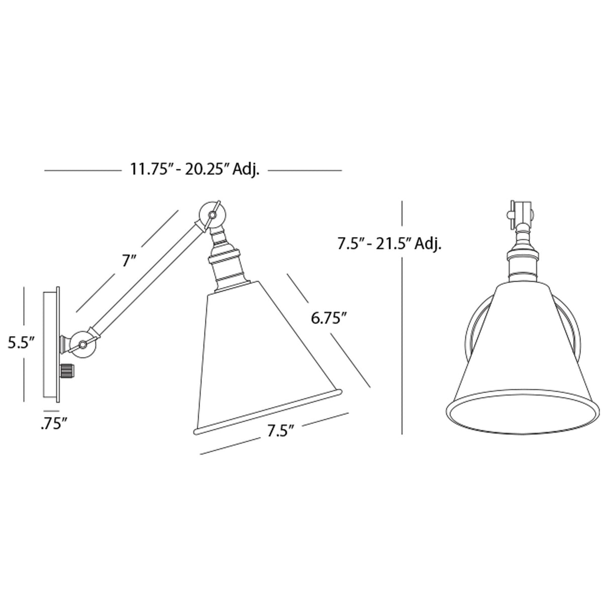 Robert Abbey (2417G) 7.5" x 7.25" ALLOY WALL SCONCE
