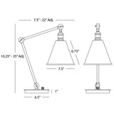 Robert Abbey (2419G) 7.5" x 10.25" ALLOY TABLE LAMP