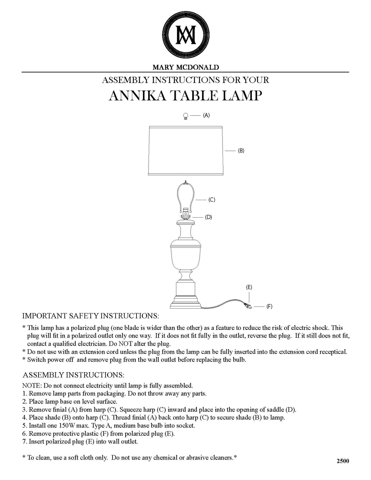Robert Abbey (2500) 6.88" x 29.5" ANNIKA TABLE LAMP