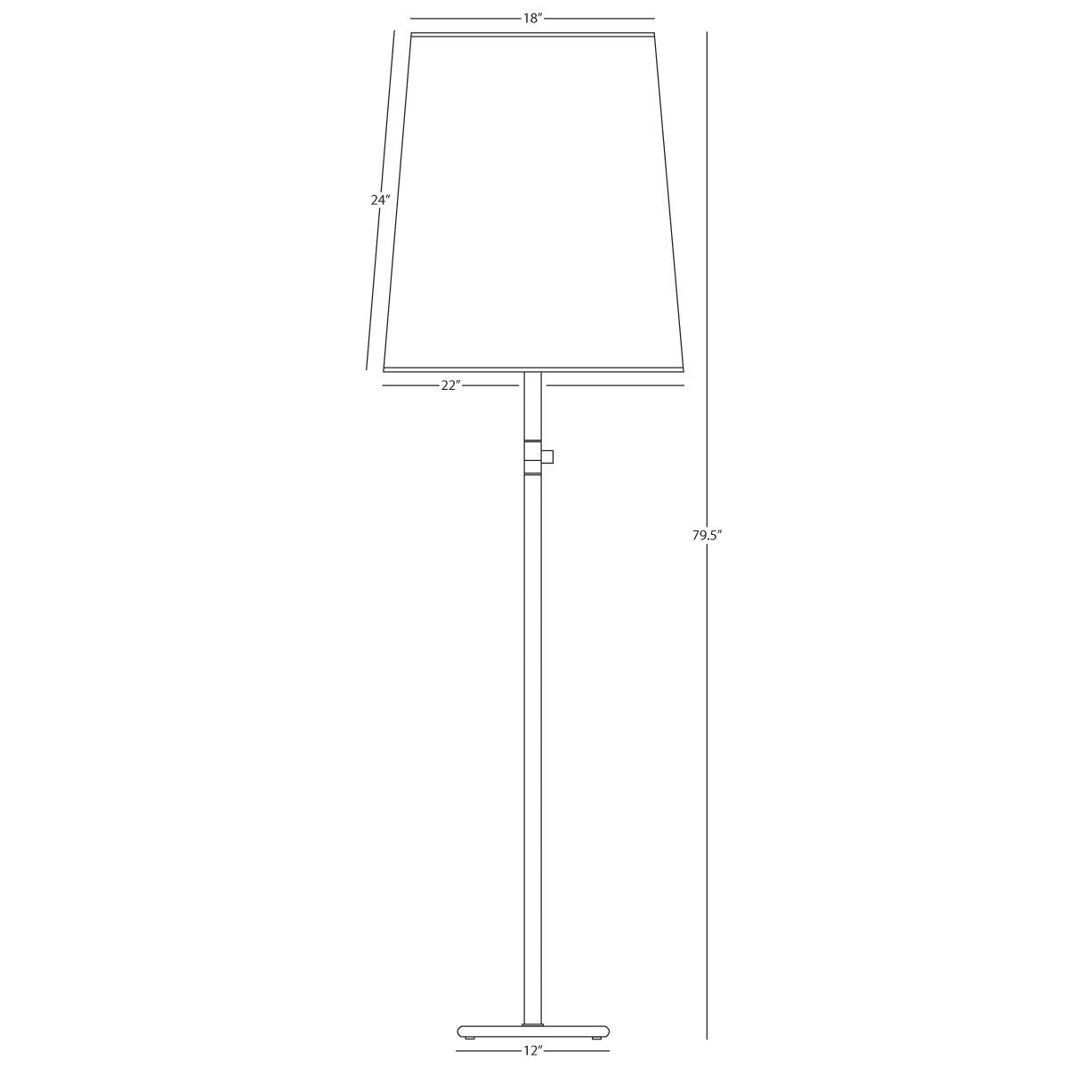Robert Abbey (2801W) 12" x 79.5" RICO ESPINET BUSTER FLOOR LAMP