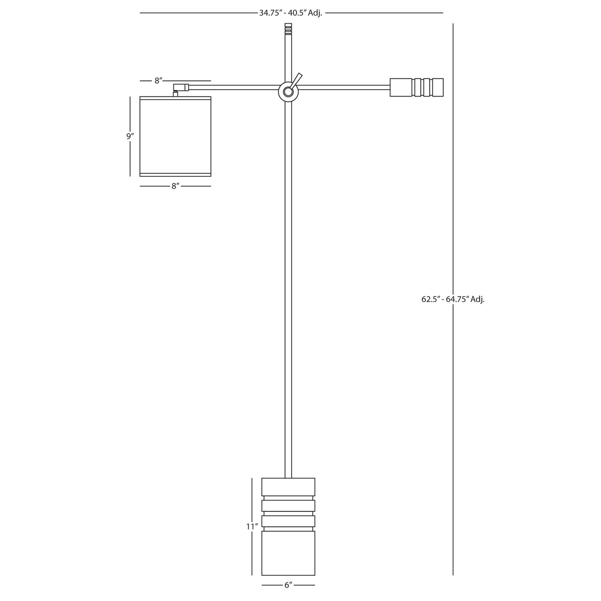 Robert Abbey (292B) 8" x 62.38" CAMPBELL FLOOR LAMP