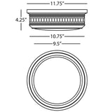 Robert Abbey (306) 11.75" x 4.25" WILLIAMSBURG TUCKER FLUSHMOUNT