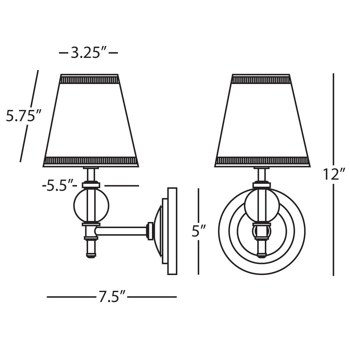 Robert Abbey (3314) 5" x 12" THE MUSES WALL SCONCE