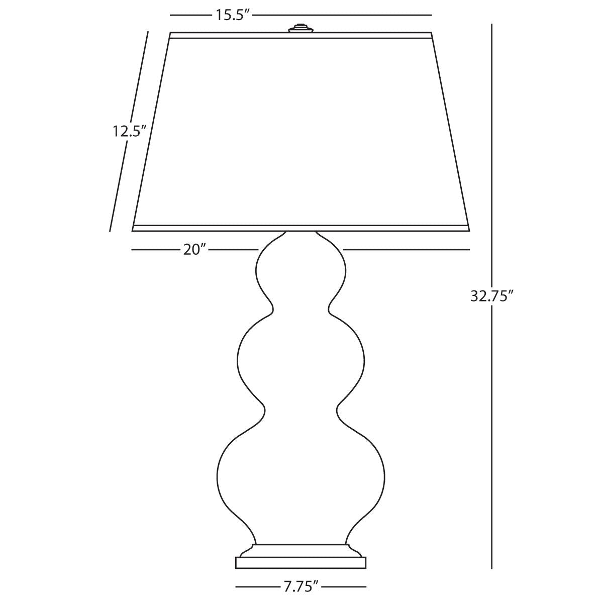 Robert Abbey (364X) 10" x 32.75" TRIPLE GOURD TABLE LAMP