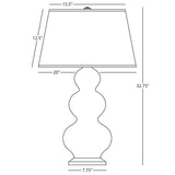 Robert Abbey (364X) 10" x 32.75" TRIPLE GOURD TABLE LAMP