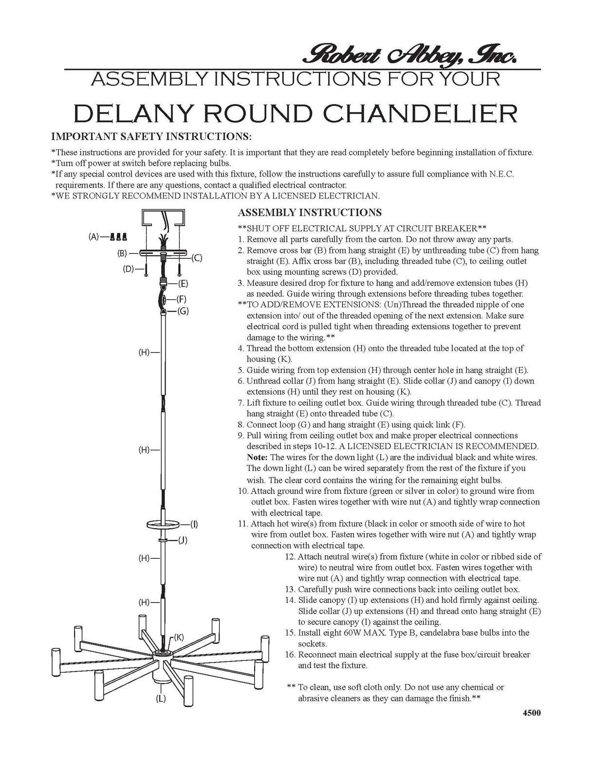 Robert Abbey (4500) 35.5" x 5.63" DELANY CHANDELIER