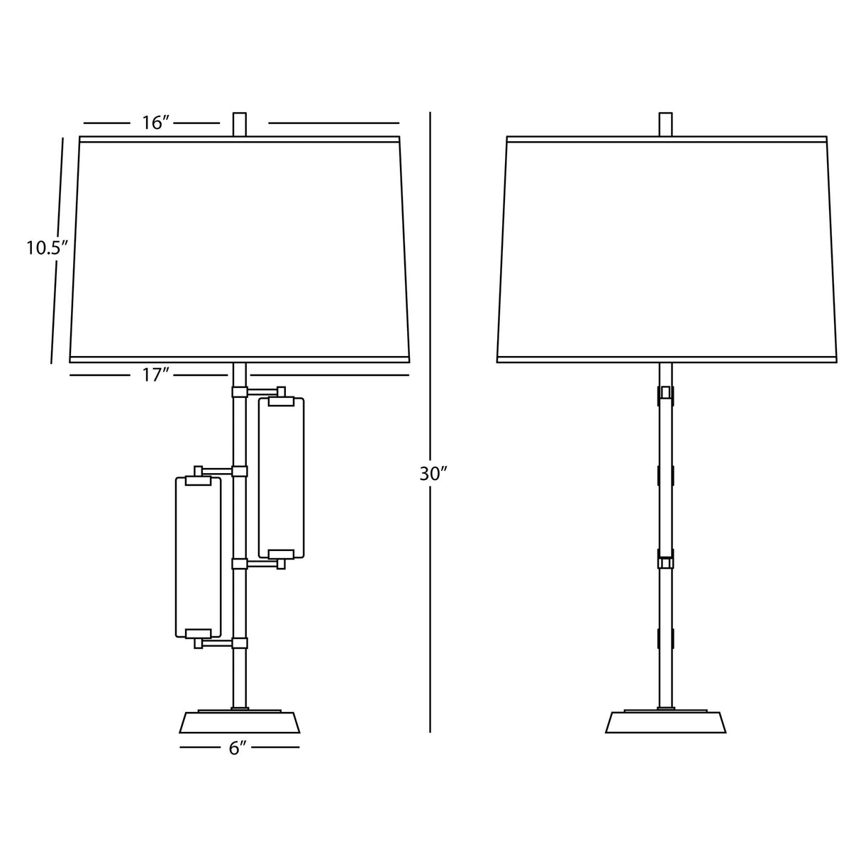Robert Abbey (455) 6.38" x 30" ALSTON TABLE LAMP