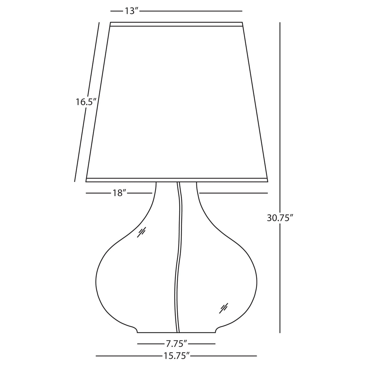 Robert Abbey (459B) 15.75" x 30.63" JUNE TABLE LAMP
