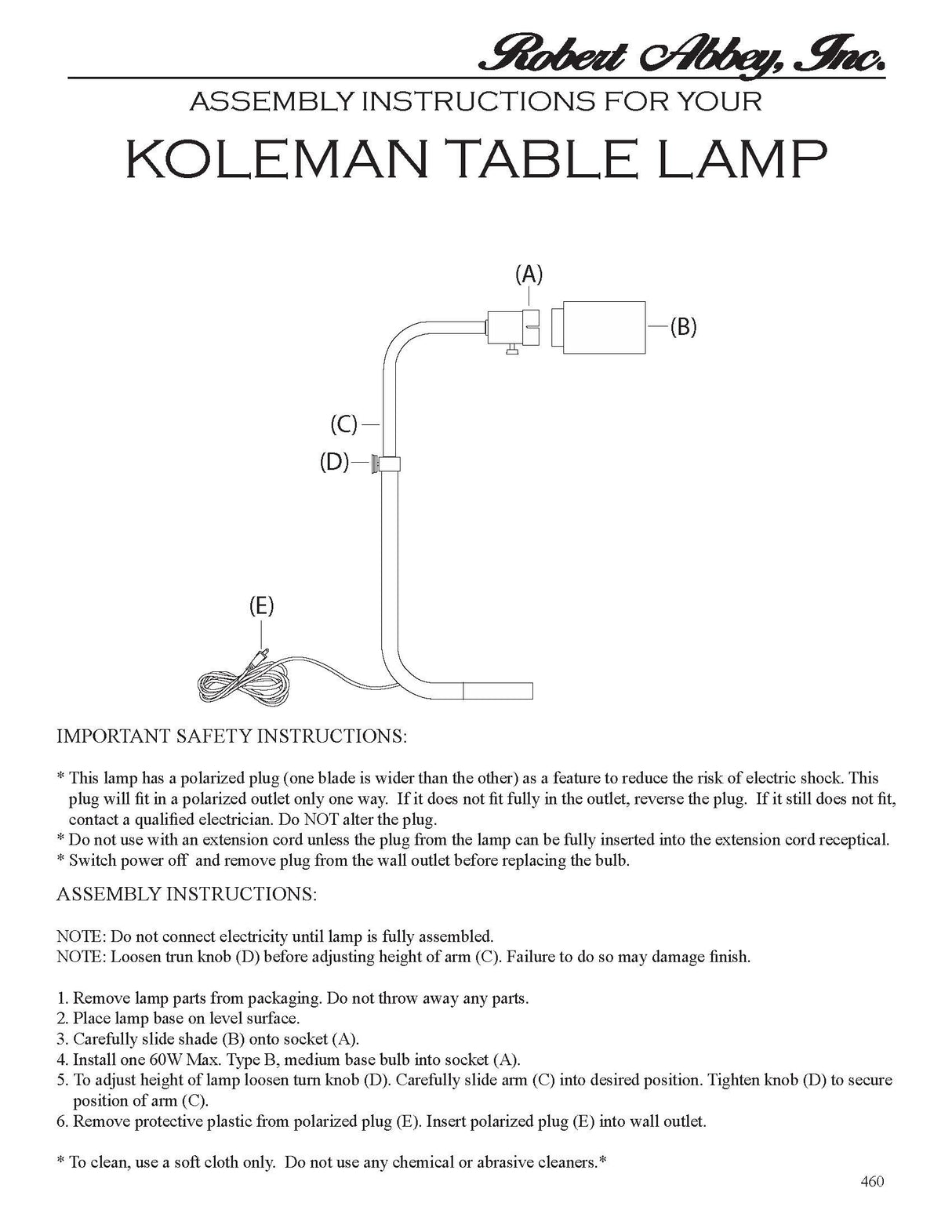Robert Abbey (460) 0.88" x 16.25" KOLEMAN TABLE LAMP