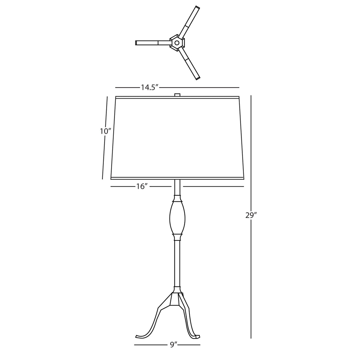 Robert Abbey (465) 8.88" x 29" GRACE TABLE LAMP