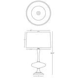 Robert Abbey (480) 9.63" x 30.13" RAQUEL TABLE LAMP