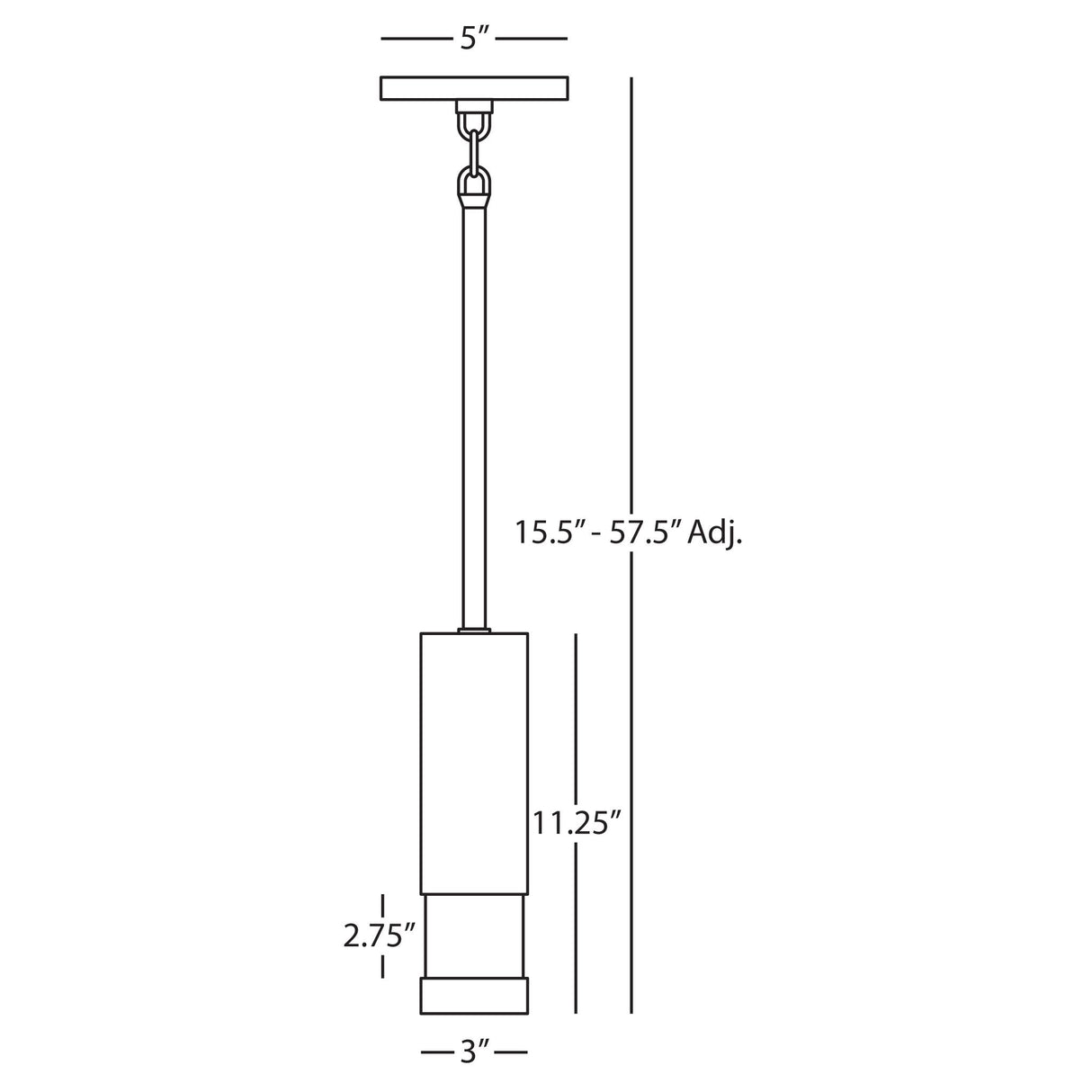 Robert Abbey (595) 3" x 11.25" PEEK PENDANT