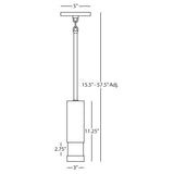 Robert Abbey (595) 3" x 11.25" PEEK PENDANT