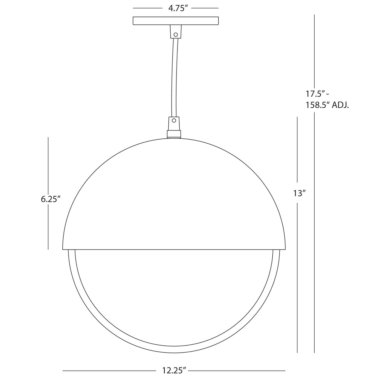 Robert Abbey (602OX) 12.25" x 13" MAVISTEN EDITION COPERNICA PENDANT