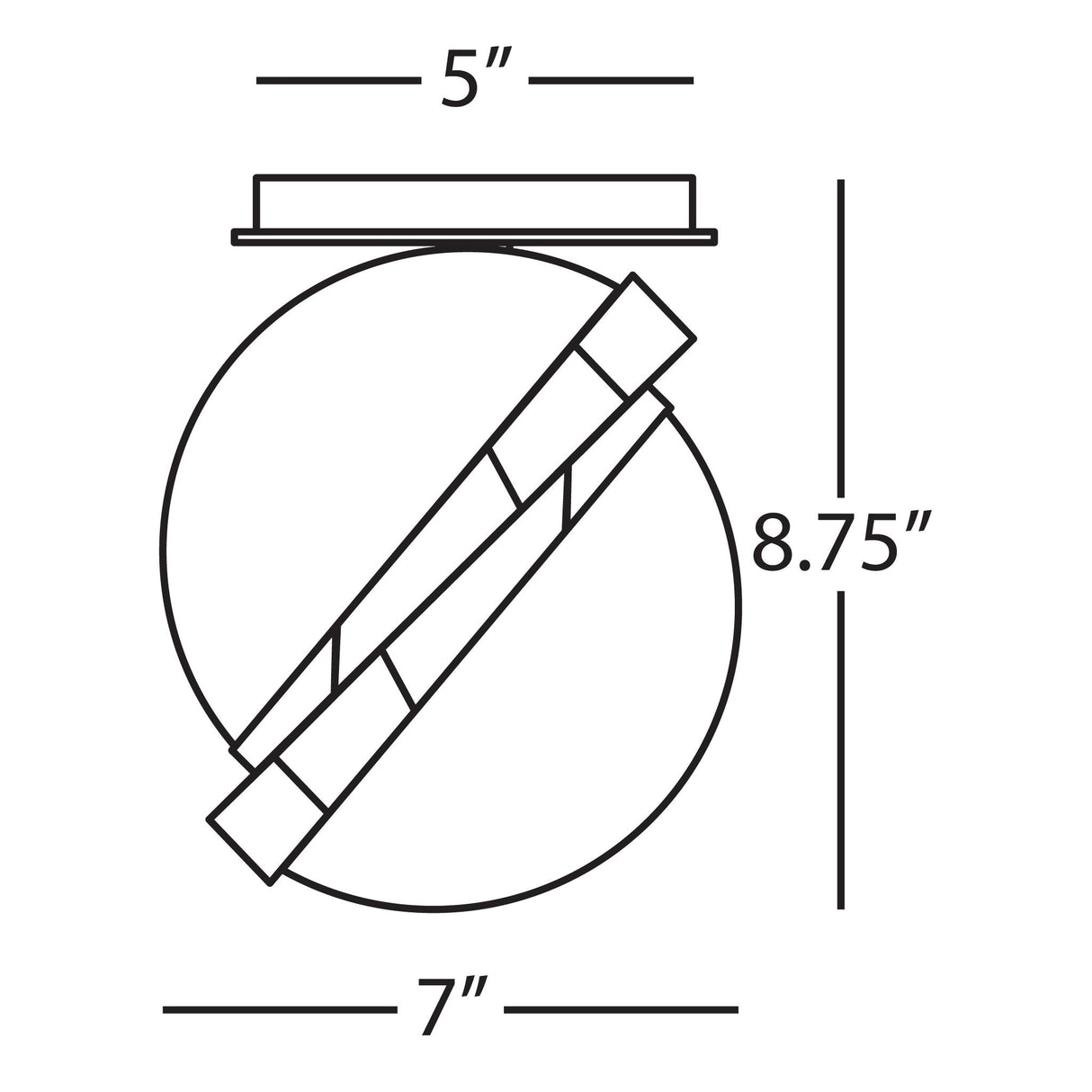 Robert Abbey (623) 7" x 8.75" MICHAEL BERMAN BRUT FLUSHMOUNT
