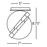 Robert Abbey (623) 7" x 8.75" MICHAEL BERMAN BRUT FLUSHMOUNT