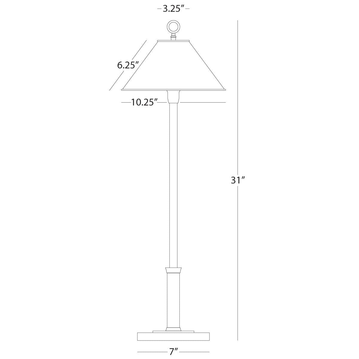 Robert Abbey (703) 7" x 30.88" AARON TABLE LAMP