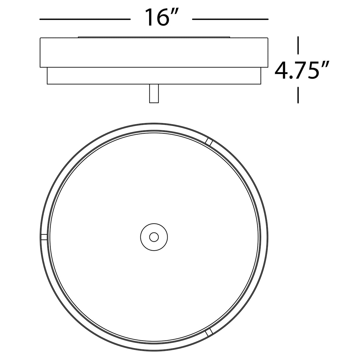 Robert Abbey (917) 16" x 4.63" ELLIOTT FLUSHMOUNT