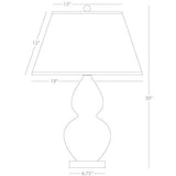 Robert Abbey (A791B) 9.5" x 30" DOUBLE GOURD TABLE LAMP