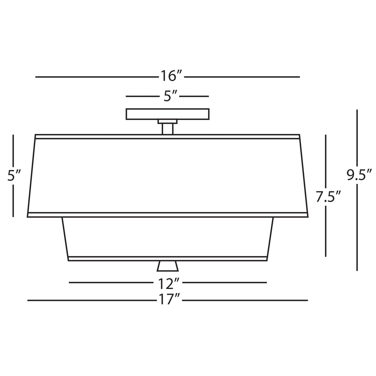 Robert Abbey (AW143) 17" x 9.5" DECKER FLUSHMOUNT