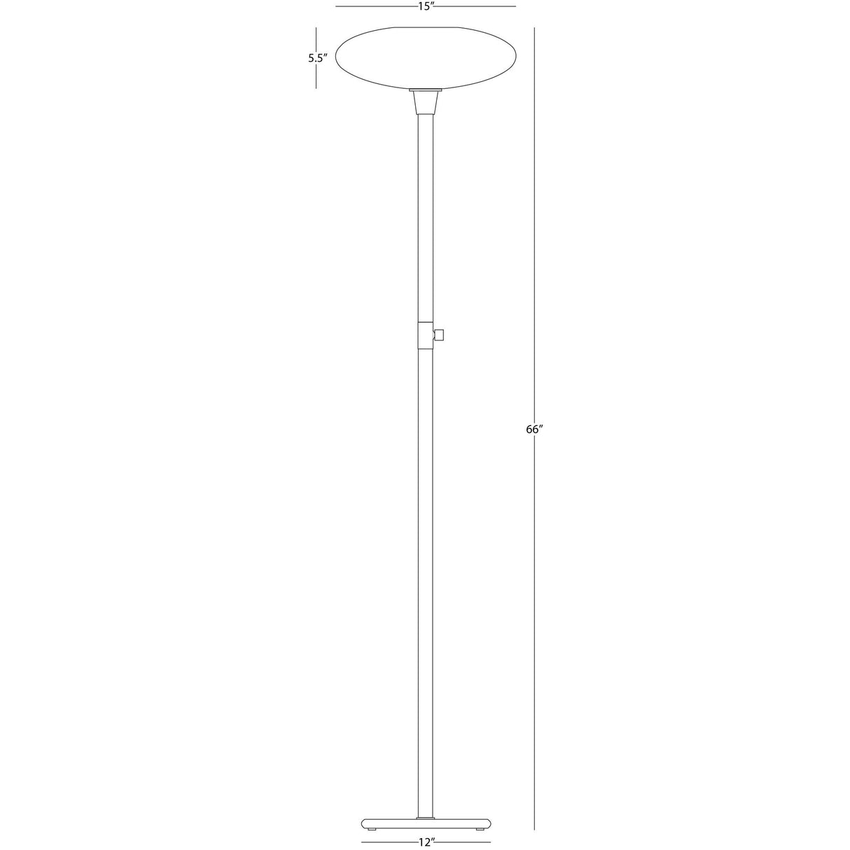 Robert Abbey (B2045) 12" x 66" RICO ESPINET OVO TORCHIERE