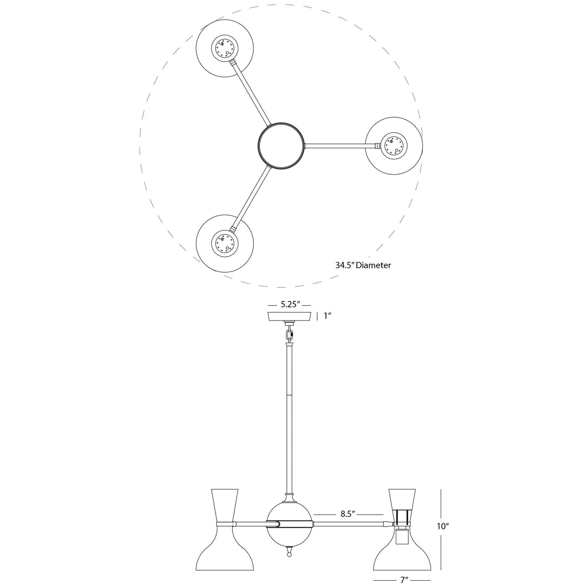 Robert Abbey (BB04LY) 34.5" x 10.19" CLARE CHANDELIER