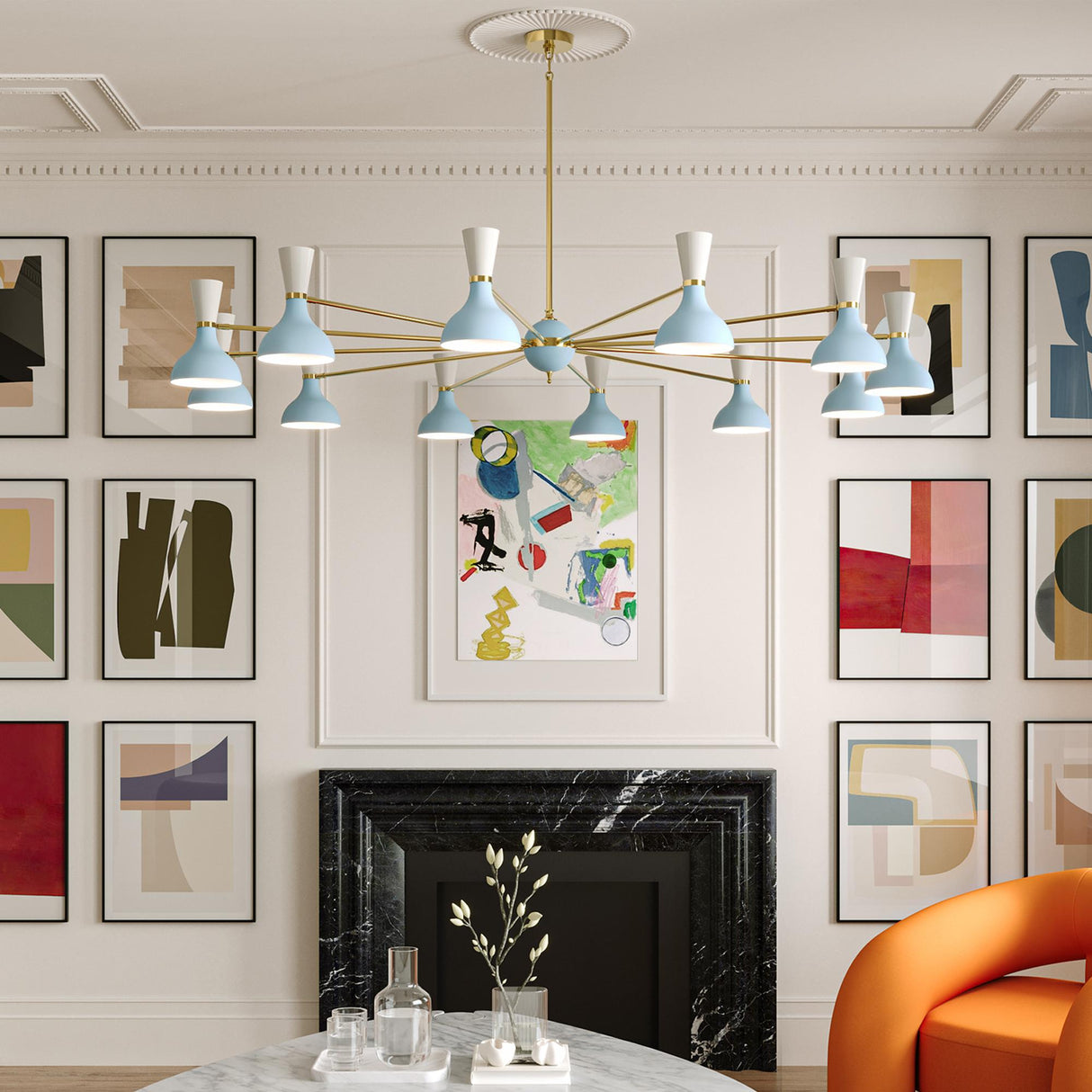 Robert Abbey (BB12LY) 76" x 10.19" CLARE CHANDELIER