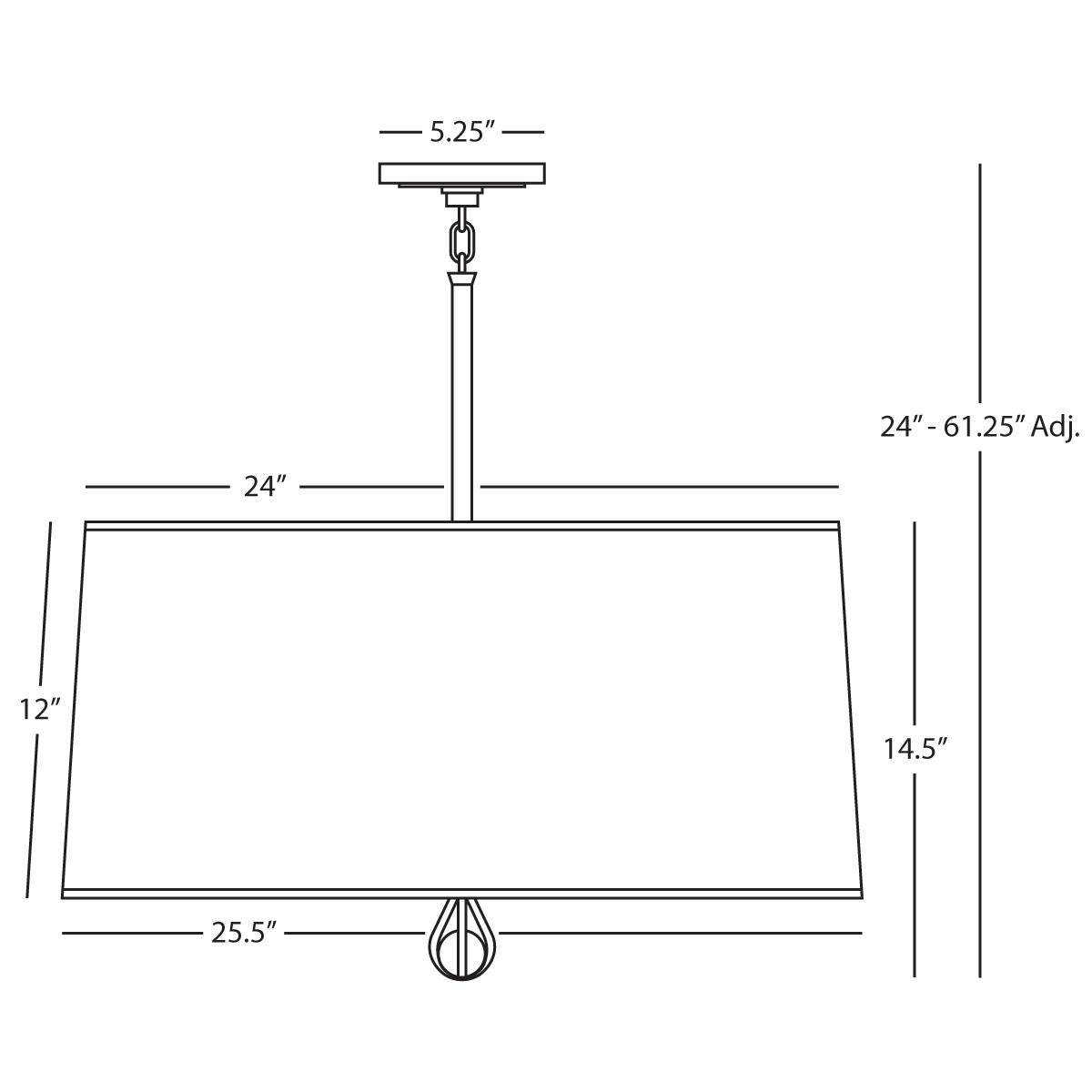 Robert Abbey (BN333) 25.5" x 14.5" WILLIAMSBURG CUSTIS PENDANT