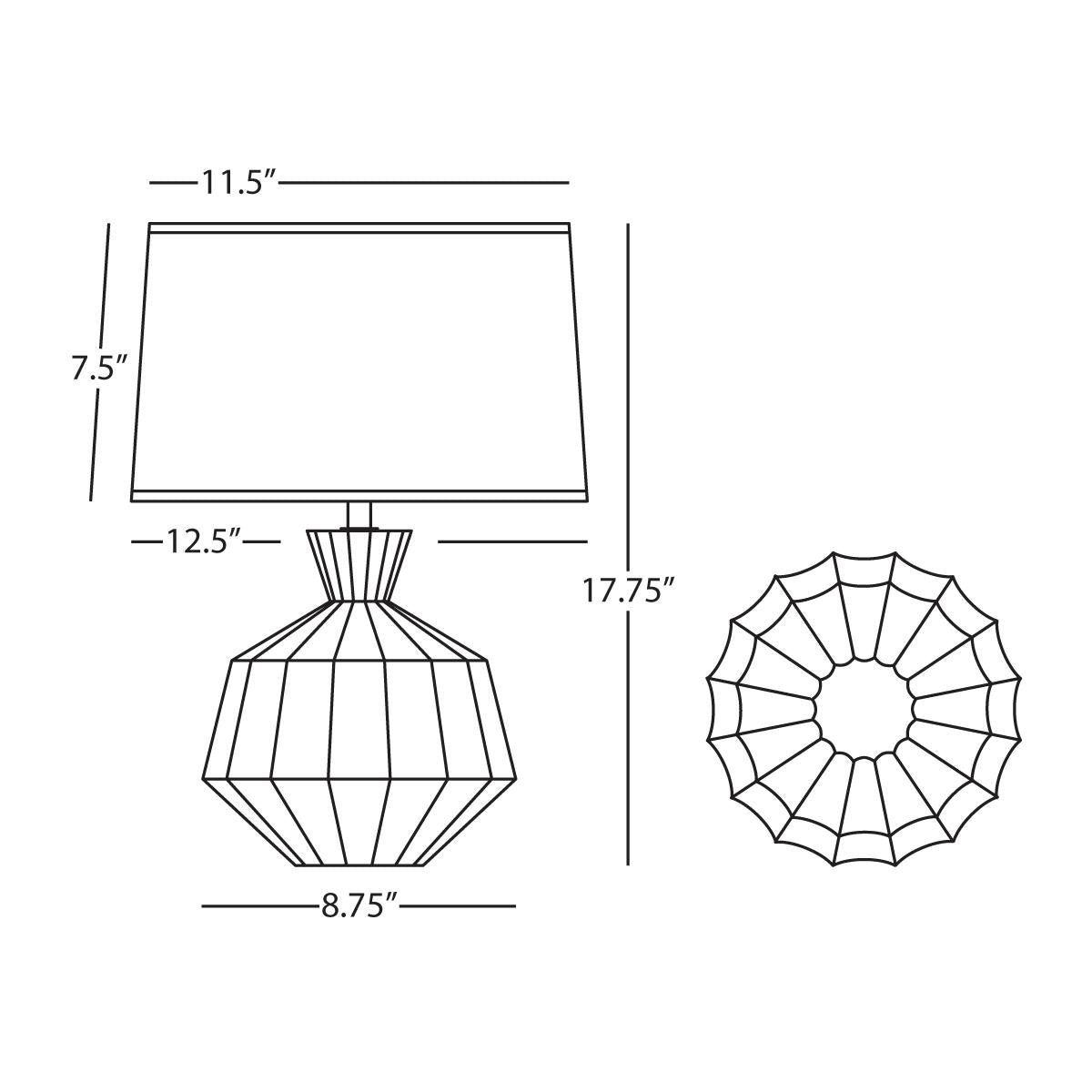 Robert Abbey (BN989) 8.75" x 17.63" ORION ACCENT LAMP