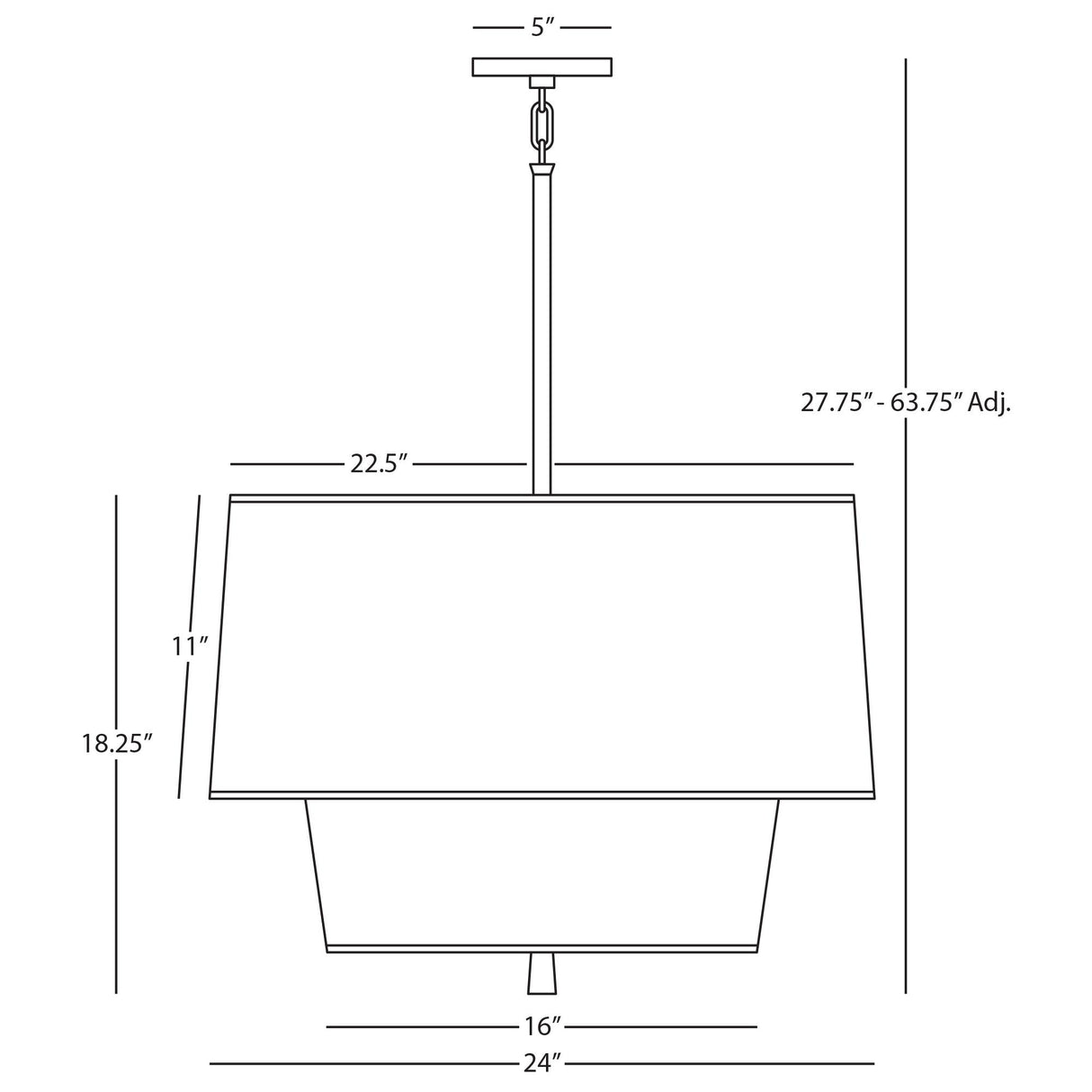 Robert Abbey (BW137) 24" x 18.13" DECKER PENDANT