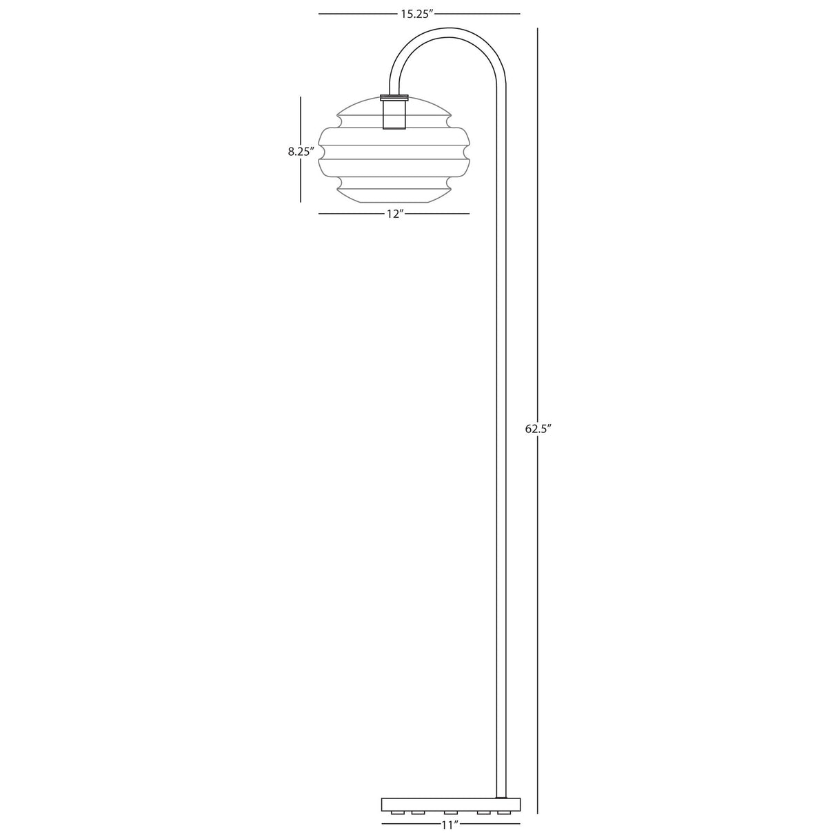 Robert Abbey (CL63) 11" x 62.5" HORIZON FLOOR LAMP